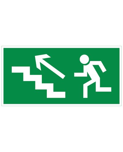 Väljapääsu tee raput üles vasakule, Plastikust tagurduspeegeldav 1 mm, 300x150 mm