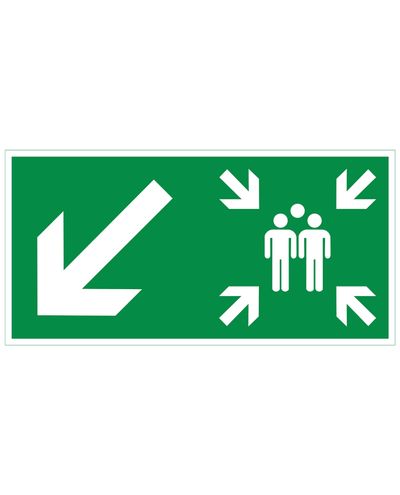 Kogunemiskoha nool alla vasakule, plastikust tagasipeegeldav 1 mm, 300x150 mm Kogunemiskoha nool alla vasakule, plastikust tagasipeegeldav 1 mm, 300x150 mm