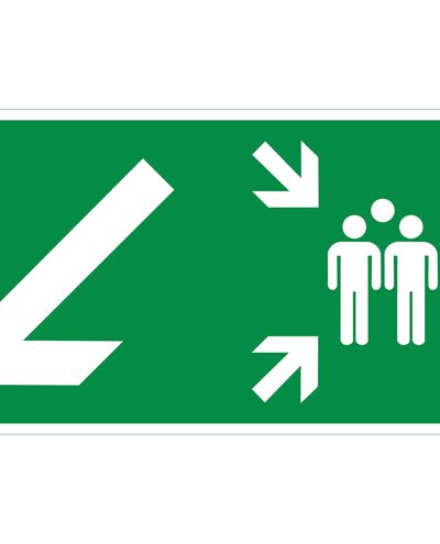 Kogunemiskoha nool alla vasakule, Ibond alumiiniumist tagasipeegeldav, 300x150 mm Kogunemiskoha nool alla vasakule, Ibond alumiiniumist tagasipeegeldav, 300x150 mm