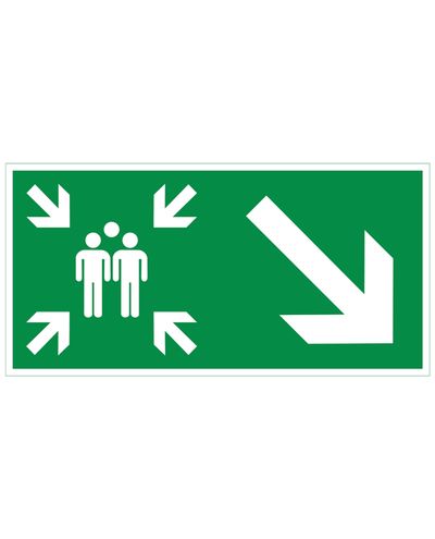 Kogunemiskoha nool alla paremale, magnetiline helkur, 300x150 mm Kogunemiskoha nool alla paremale, magnetiline helkur, 300x150 mm