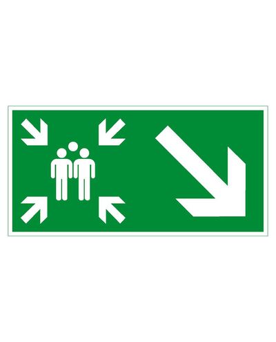 Kogunemiskoha nool alla paremale, magnetiline helkur, 300x150 mm Kogunemiskoha nool alla paremale, magnetiline helkur, 300x150 mm