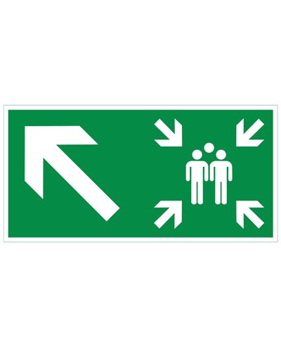 Kogunemiskoha nool üles vasakule, magnetiline helkur, 300x150 mm Kogunemiskoha nool üles vasakule, magnetiline helkur, 300x150 mm