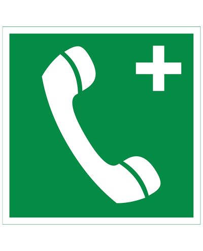 Hädaabitelefon Plus, kleebis helkur, 200x200 mm