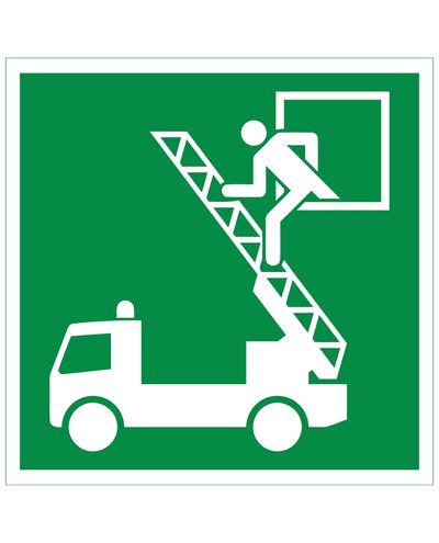 Päästeautosse väljapääs, kleebis helkur, 200x200 mm