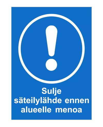 Kiirgusallika sulgemine, kleebis, 200x300 mm