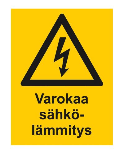 Ettevaatust elektrikütte eest, kleebis, 200x300 mm