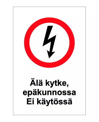 Halvas seisukorras ühendamine keelatud, kleebis, 200x300 mm