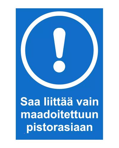 Võib ühendada ainult maandatud pistikupessa, kleebis, 200x300 mm