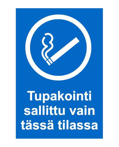 Suitsetamine lubatud ainult selles ruumis, kleebis, 200x300 mm