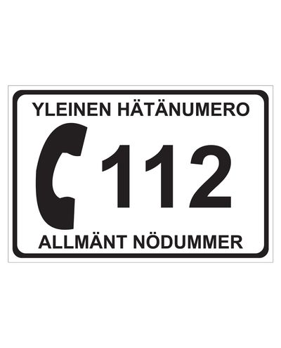 Hädaabinumber, kleebis, 400x200 mm
