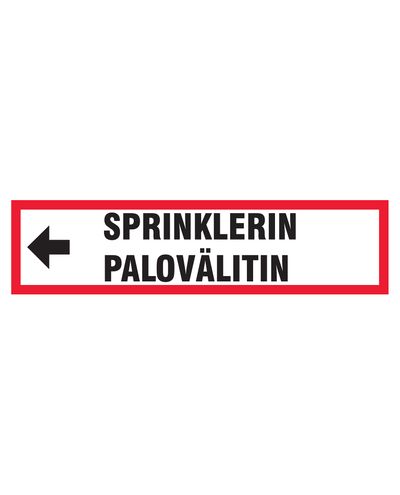 Sprinkleri tulekahjusignalisatsiooni nool vasakule, kleebis, 400x100 mm