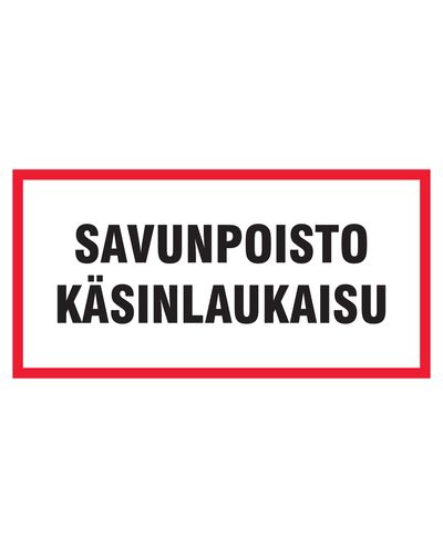 Suitsueemaldussüsteemi käsitsi vabastuskeskus, kleebis, 400x200 mm