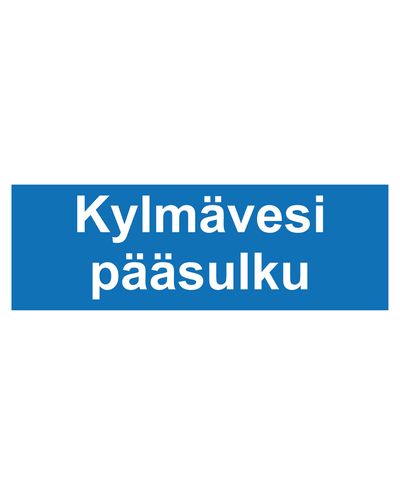 Külma vee peaventiil, kleebis, 400x100 mm