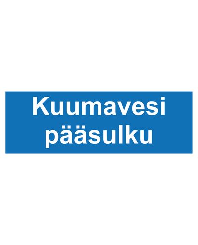 Sooja vee peaventiil, kleebis, 400x100 mm