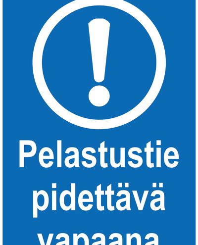 Hoidke põgenemistee vaba, kleebis, 200x300 mm