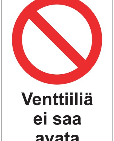 Ärge avage ventiili, kleebis, 200x300 mm