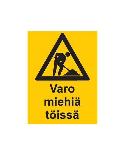 Ettevaatust meeste eest tööl, kleebis, 200x300 mm