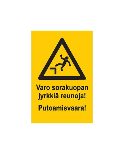 Hoiduge kruusakarjääri järskudest servadest, kleebis, 200x300 mm