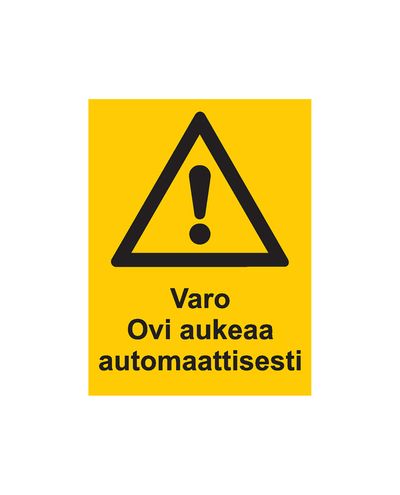 Ettevaatust, uks avaneb automaatselt, kleebis, 200x300 mm
