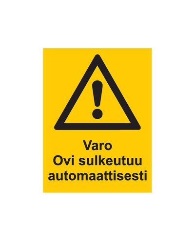 Ettevaatust, uks sulgub automaatselt, kleebis, 200x300 mm