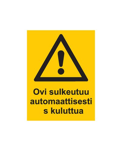 Uks sulgub automaatselt s pärast, Kleebis, 200x300 mm