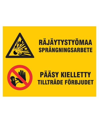 Lõhkamisplatsile sisenemine keelatud, kleebis, 300x400 mm