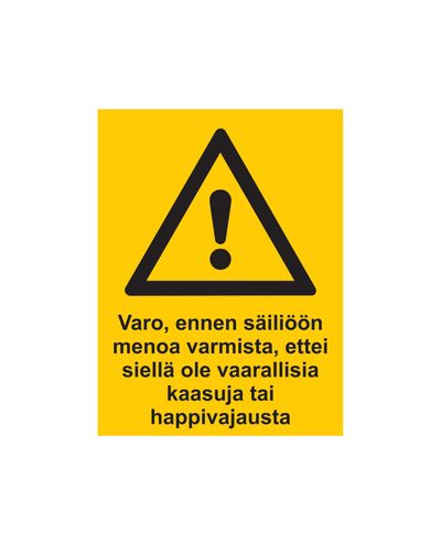 Enne paaki sisenemist olge ettevaatlik, veenduge, Kleebis, 200x300 mm