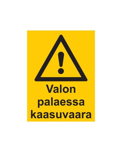Gaasioht põleva tule korral, kleebis, 200x300 mm