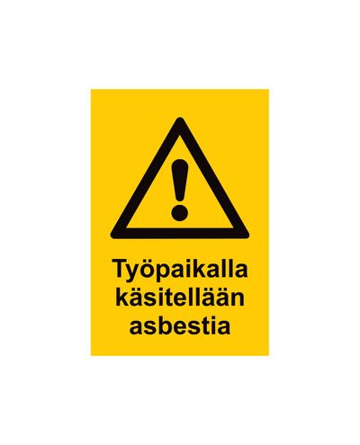 Asbesti käideldakse ehitusplatsil, kleebis, 200x300 mm