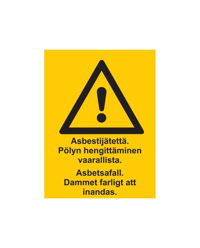 Asbestijäätmed, kleebis, 200x300 mm