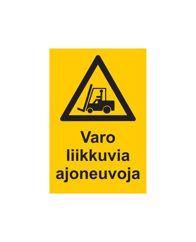 Ettevaatust liikuvate sõidukite eest, kleebis, 200x300 mm