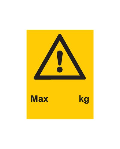 Max kg, kleebis, 200x300 mm