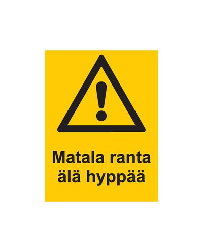 Madal vesi, ära hüppa, kleebis, 200x300 mm