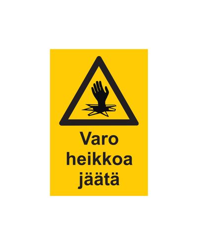 Hoiduge nõrgast jääst, kleebis, 200x300 mm
