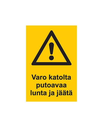 Hoidu langeva lume ja jää eest, kleebis, 200x300 mm