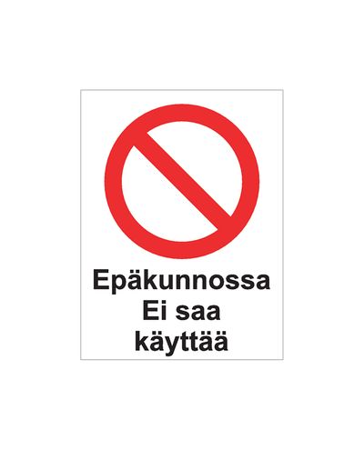 Mitte kasutada halvas seisukorras, kleebis, 200x300 mm