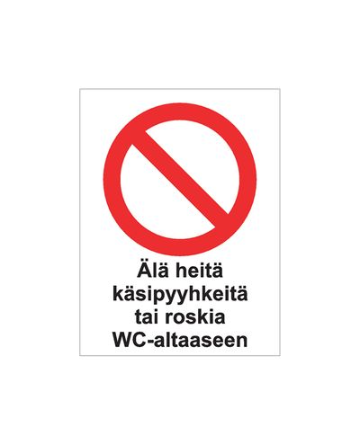 Ärge visake käterätikuid ega prügi tualetti, kleebis, 200x300 mm