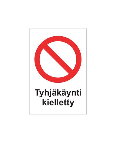 Tühikäiku ei tööta, kleebis, 200x300 mm