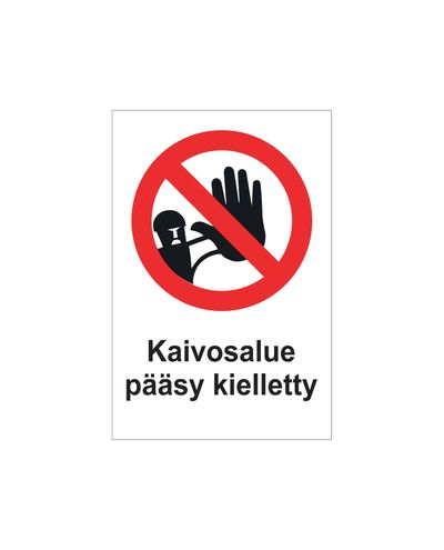 Kaevandusalale sisenemine keelatud, kleebis, 200x300 mm