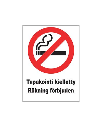Suitsetamine keelatud Rootsi kleebis, 200x300 mm