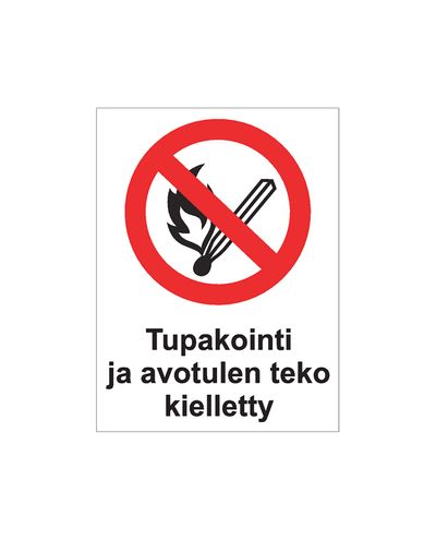 Suitsetamine ja lahtise tule kasutamine keelatud, Kleebis, 200x300 mm