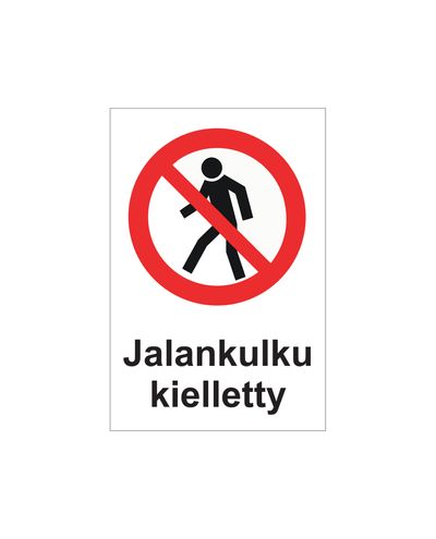 Jalakäijad keelatud, kleebis, 200x300 mm