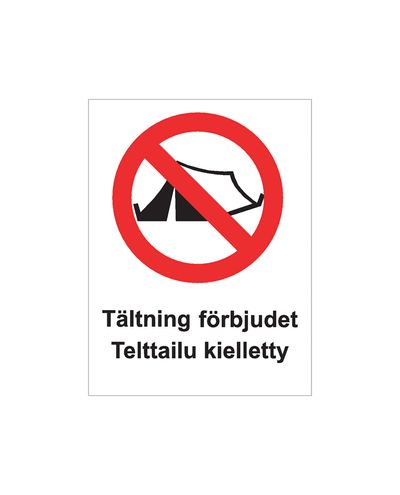 Telkimine keelatud Rootsi, kleebis, 200x300 mm