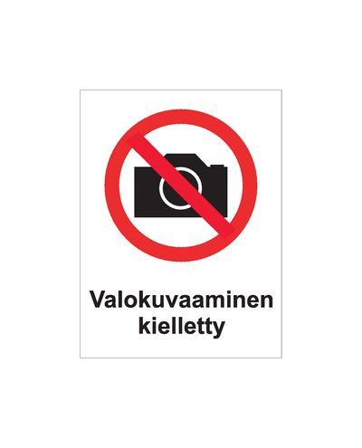 Fotograafia keelatud, kleebis, 200x300 mm