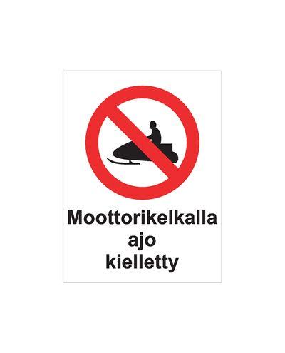 Mootorsaaniga sõitmine keelatud, kleebis, 200x300 mm