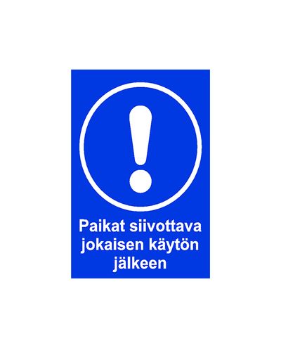 Puhastatavad kohad, Kleebis, 200x300 mm