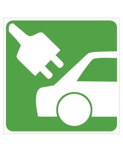 Elektriauto laadimispunkt, kleebis, 400x400 mm