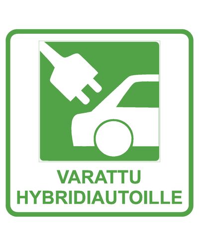 Reserveeritud hübriidautodele, kleebis, 400x400 mm