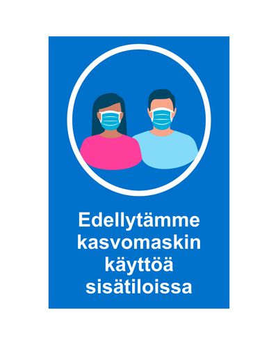 Siseruumides on nõutav näomaski kandmine, Ibond, 200x300mm