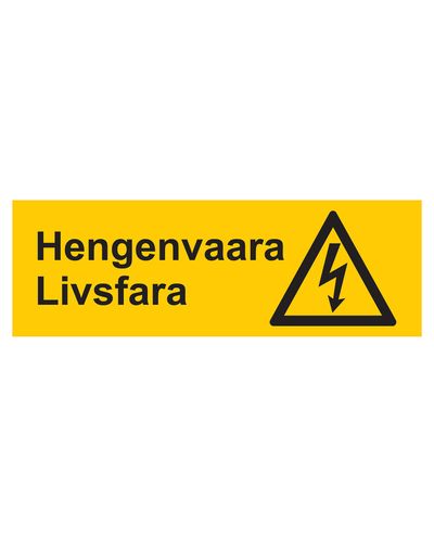 Eluohtlik livsfara, kleebis, 400x200 mm